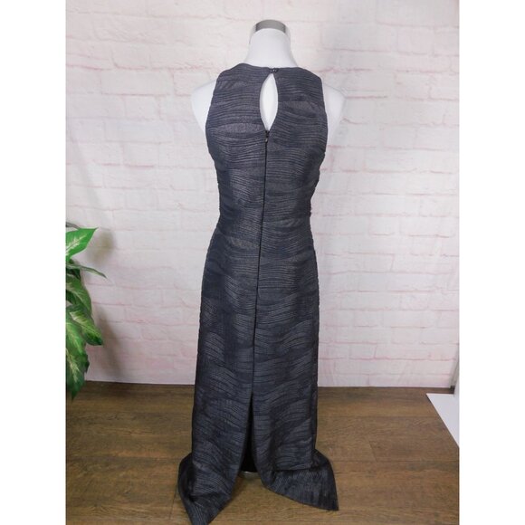 Scarlett Black Textured Gown 6 Beaded Waist Keyhole - Picture 3 of 12